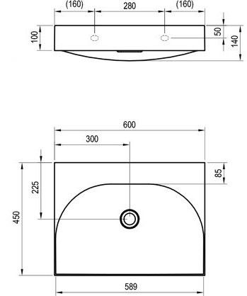 Тумба с раковиной Ravak Lite SD 60 глубоководная синяя