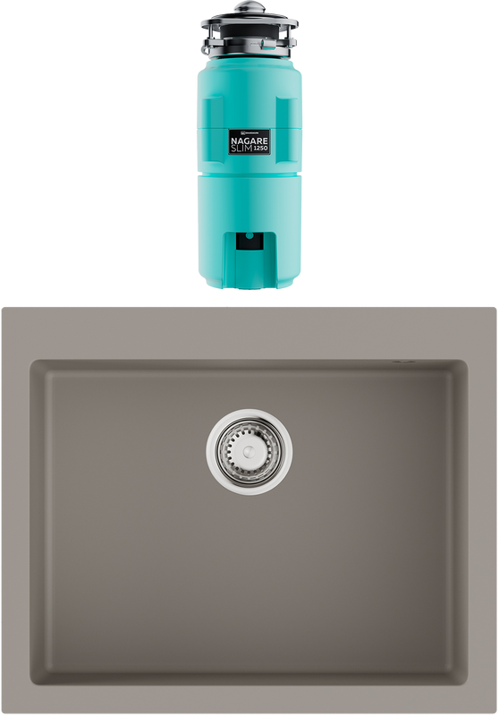 Комплект Мойка Omoikiri Bosen 61A-GR leningrad grey + Измельчитель Nagare slim 1250-AZ azur blue