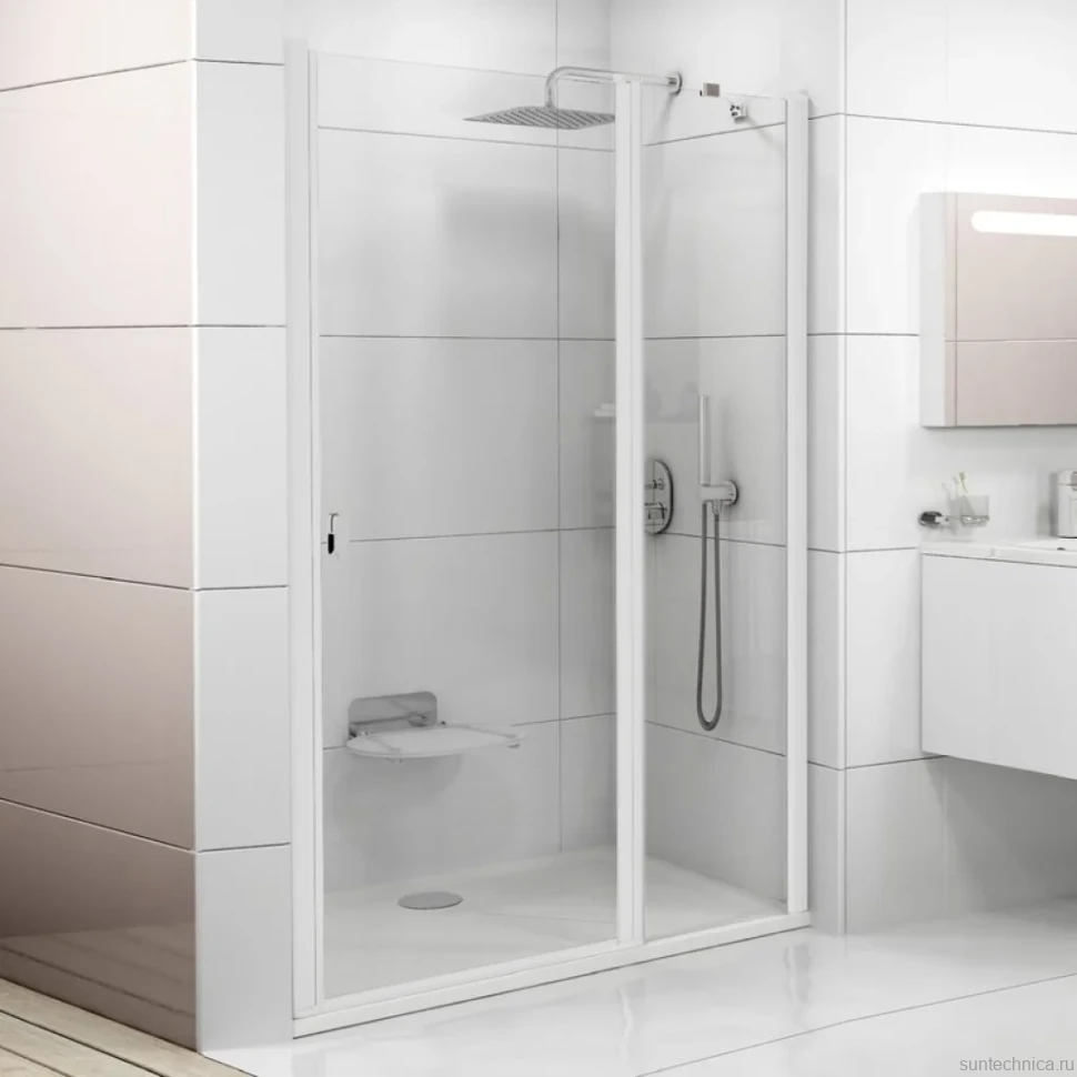 Душевая дверь в нишу Ravak Chrome CSD2-120 Transparent, профиль белый