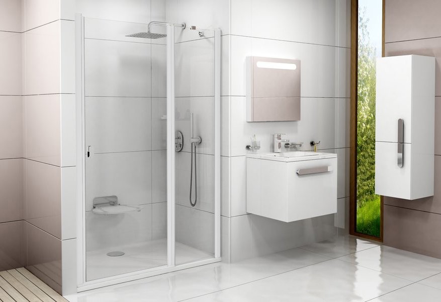 Душевая дверь в нишу Ravak Chrome CSD2-120 Transparent, профиль белый