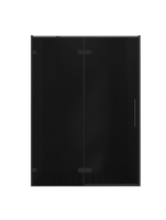 Душевая дверь в нишу Veconi Premium Alassio BB 140x200, профиль матовый черный, стекло тонированное