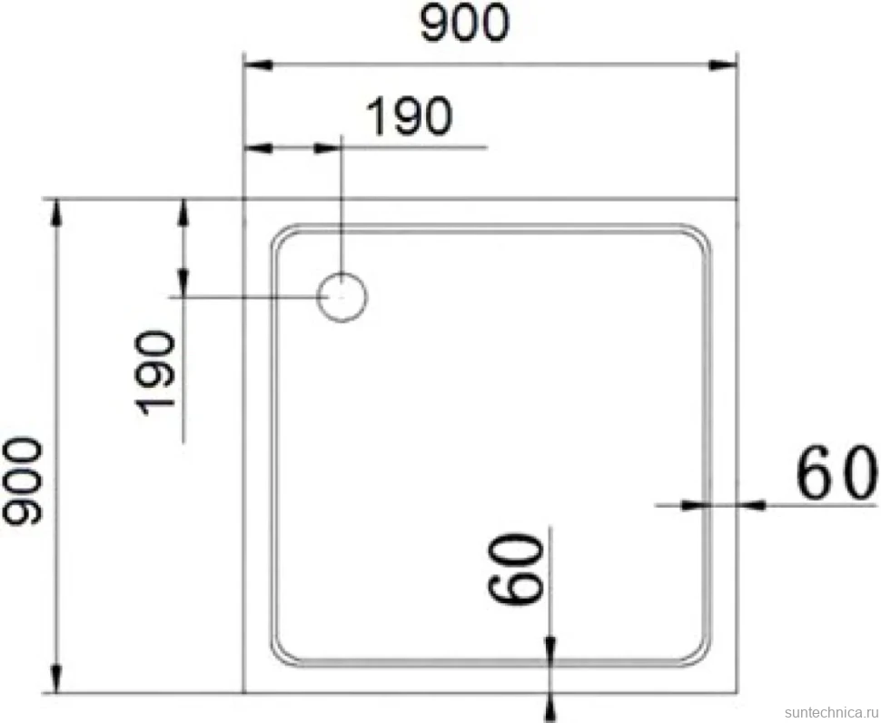 Поддон для душа Cezares Tray TRAY-A-A-90-15-W0