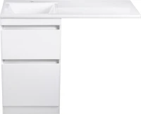 Тумба с раковиной Style Line Даллас 110 Люкс Plus напольная, белая L