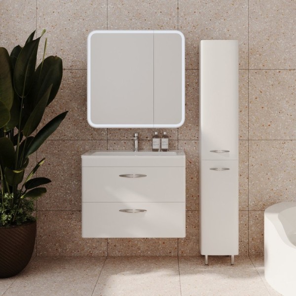 Мебель для ванной комнаты Style Line Каре 80 подвесная, Люкс Plus, белая