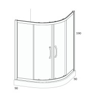 Душевой уголок Huppe X1 KY K K2S2 T R550 90х90, глянцевое серебро