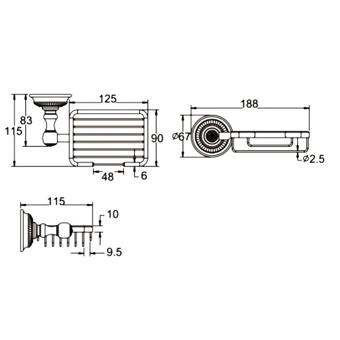 Мыльница Rose RG14Q RG1404Q бронза