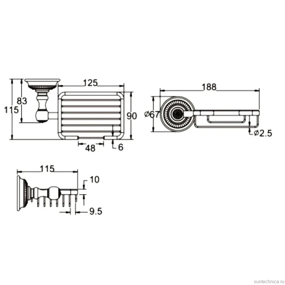 Мыльница Rose RG14Q RG1404Q бронза