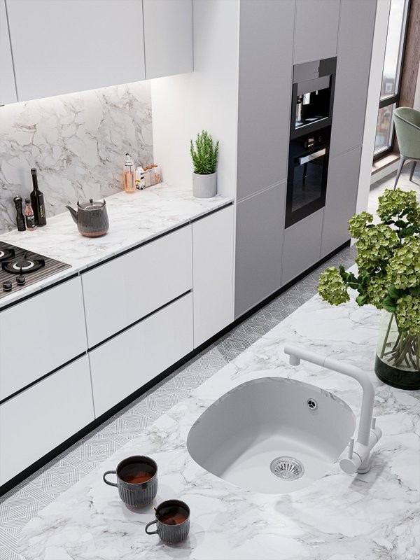 Мойка кухонная Emar Quartz EMQ-1560.P агат