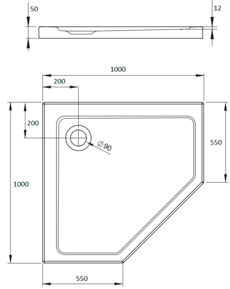 Поддон для душа Radaway Doros PT 100x100 с сифоном