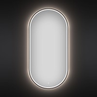 Зеркало Wellsee 7 Rays’ Spectrum 50х90 овальное, с фронтальной подсветкой, черное матовое