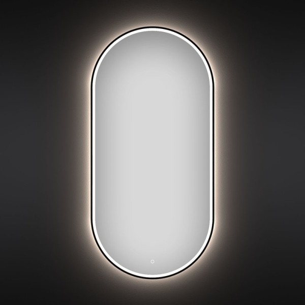 Зеркало Wellsee 7 Rays’ Spectrum 50х90 овальное, с фронтальной подсветкой, черное матовое