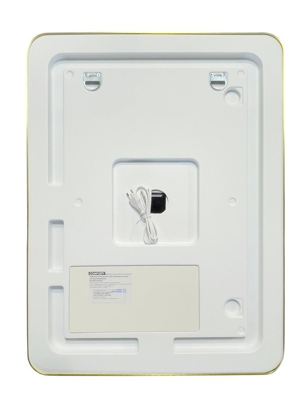 Зеркало Comforty Ситара 60 сенсорное, с подсветкой, с антизапотеванием, золото