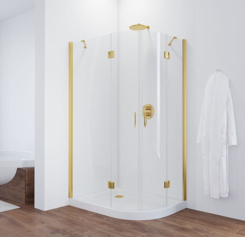 Душевой уголок Vegas Glass AFS-F 110*90 09 01 L профиль золото, стекло прозрачное