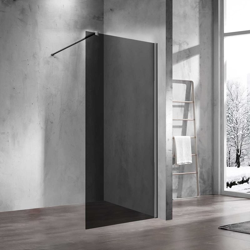 Душевая перегородка Vincea Walk-in VSW-1H900CGGM 90 см, профиль вороненая сталь, стекло тонированное