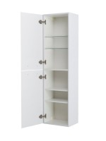 Шкаф-пенал для ванной BelBagno Due 40 подвесной, ручки матовый темный никель, bianco lucido