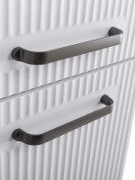 Шкаф-пенал для ванной BelBagno Due 40 подвесной, ручки матовый темный никель, bianco lucido