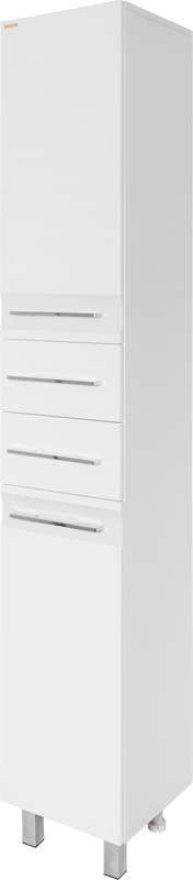 Шкаф пенал для ванной Vod-Ok Мальта 35 L с бельевой корзиной, белый