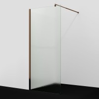 Душевая перегородка Wasserkraft Rur 30W 120 см, профиль розовое золото, стекло текстурное