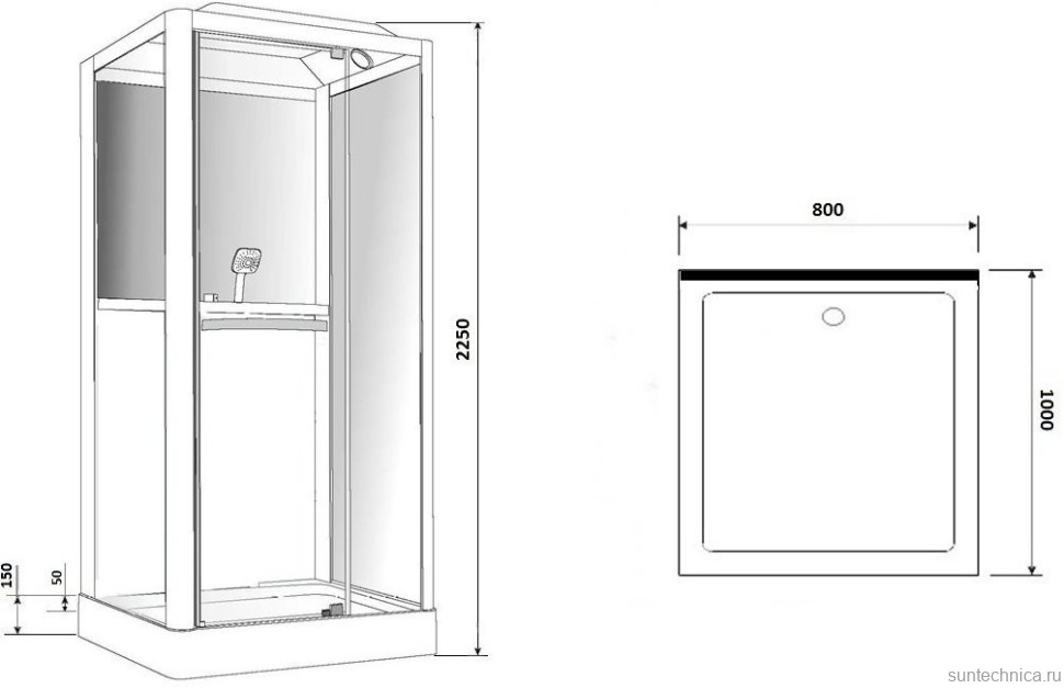 Душевая кабина Grossman GR-122 100x80 см белая