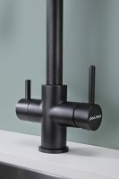 Смеситель для кухни Paulmark Lange 214212-418, черный металлик