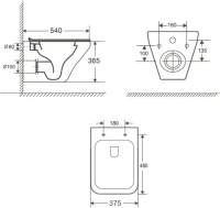 Комплект Унитаз подвесной BOND Cube F11-10 безободковый, с микролифтом + Инсталляция Geberit Duofix Delta 458.149.21.1 с кнопкой смыва, хром + Звукоизоляция