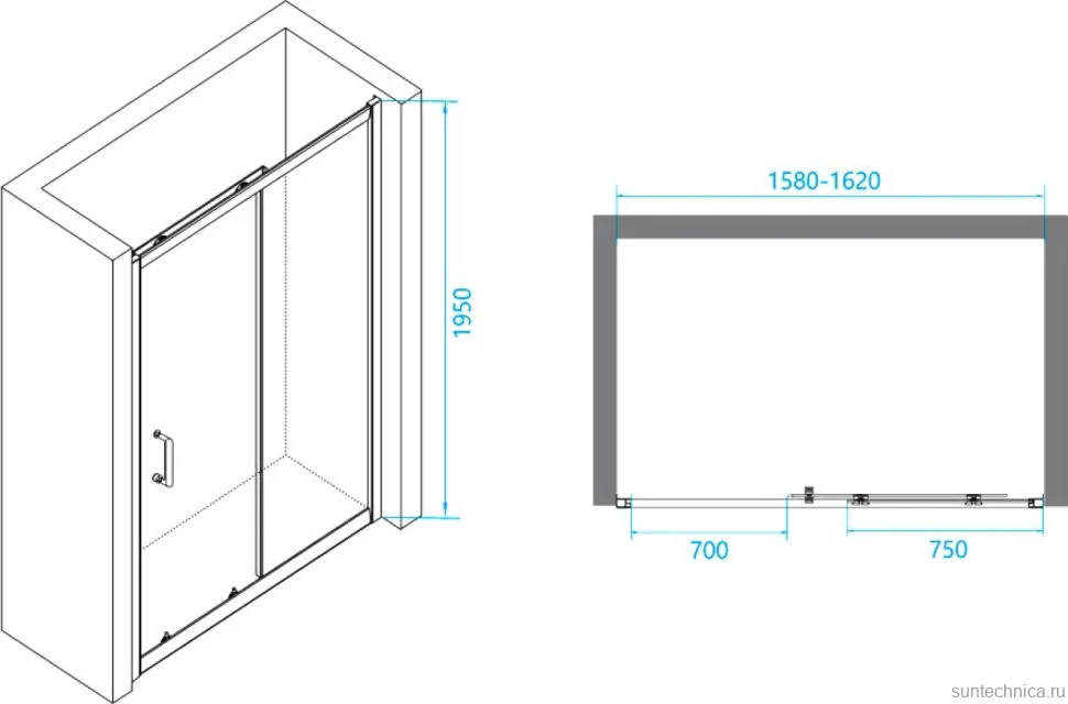 Душевой уголок RGW Passage PA-14+120 см (158-162)x120x195 профиль хром, стекло прозрачное