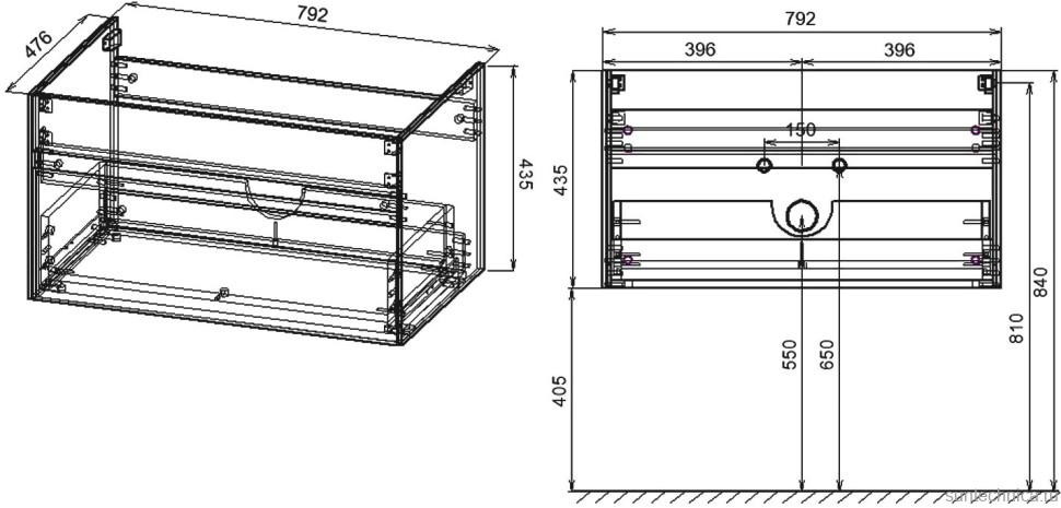 Тумба с раковиной Vincea Chiara 80 дуб табак