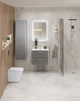 Тумба с раковиной BelBagno Due 60 ручки белые, сатин