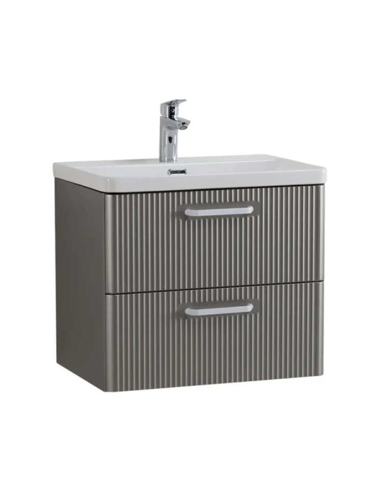 Тумба с раковиной BelBagno Due 60 ручки белые, сатин