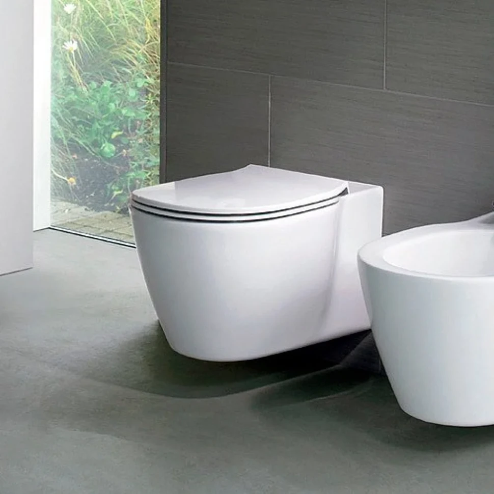 Комплект Унитаз подвесной Ideal Standard Connect AquaBlade E047901 + Крышка E772401 с микролифтом + Инсталляция Geberit Duofix Delta 458.149.21.1 с кнопкой смыва, хром + Звукоизоляция