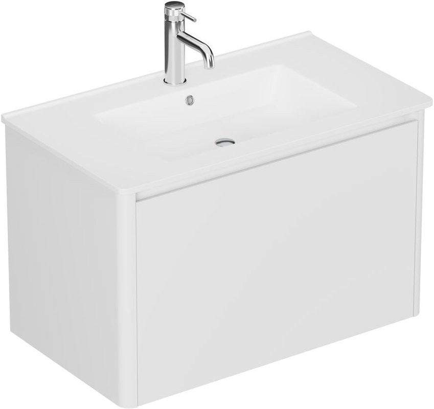 Тумба под раковину без столешницы Allen Brau Gravity 80 1 ящик, матовый белый