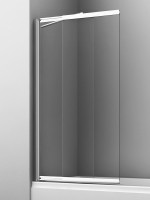 Шторка на ванну Wasserkraft Main 41S Fixed 100 см, профиль серебристый, стекло прозрачное