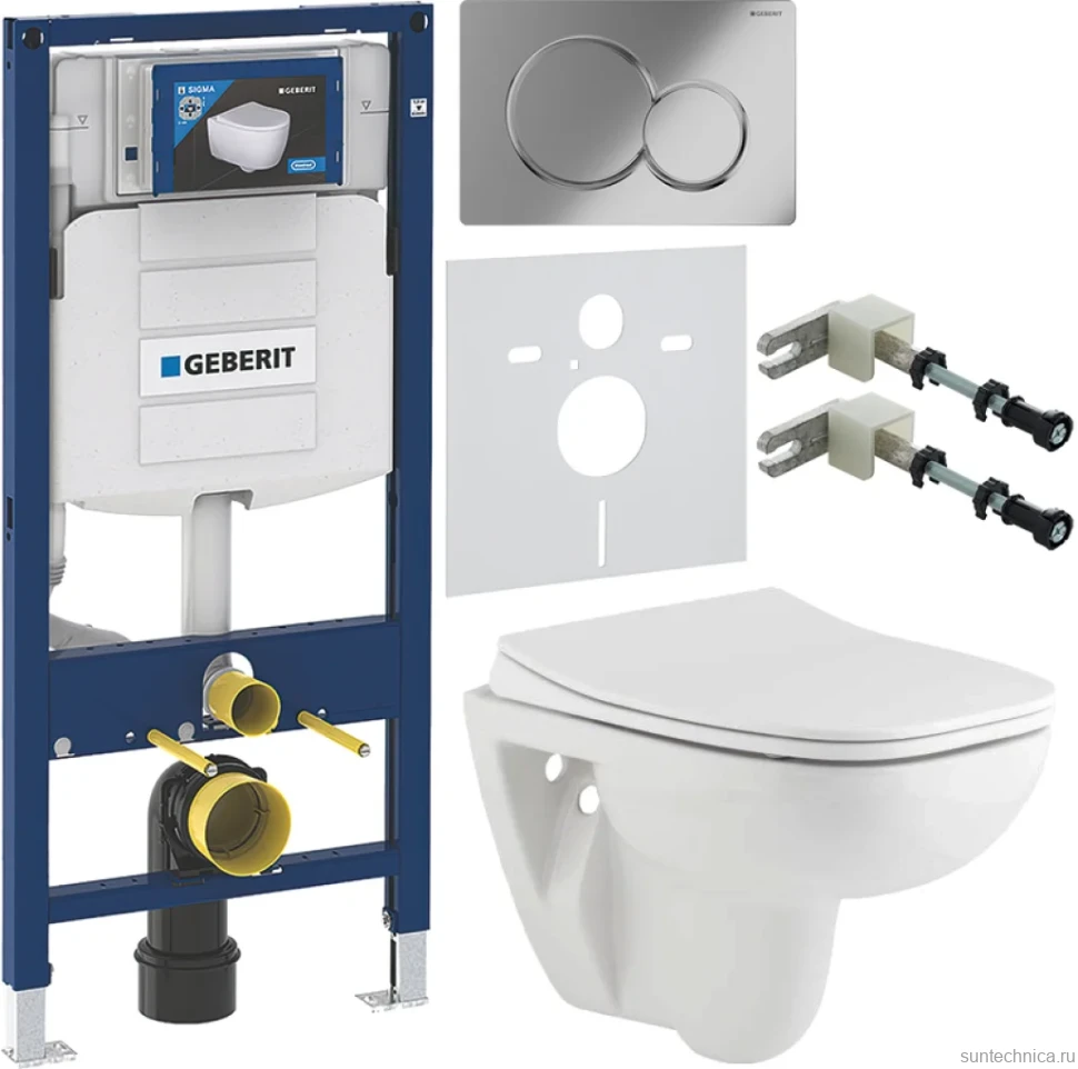 Комплект Унитаз подвесной Seramiksan Petite + Крышка AG50006 с микролифтом + Инсталляция Geberit Duofix UP 320 111.300.00.5 + Кнопка Sigma 01 115.770.21.5 хром + Крепления 111.815.00.1 к стене + Звукоизоляция