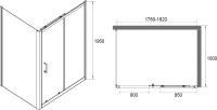 Душевой уголок RGW Passage PA-14B+100 см (178-182)х100х195, профиль черный матовый, стекло прозрачное