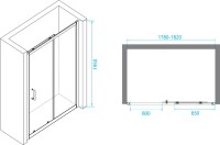 Душевой уголок RGW Passage PA-14B+100 см (178-182)х100х195, профиль черный матовый, стекло прозрачное
