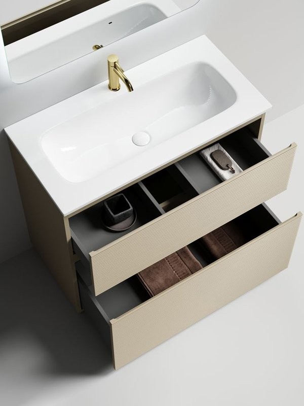 Тумба с раковиной Sancos Folk Floor 90 напольная, капучино, раковина CN7019