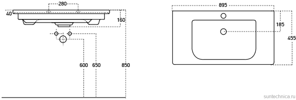Тумба с раковиной Caprigo Forte 90 подвесная, шоколад