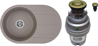 Комплект Мойка AQUATON Амира серый шелк + Измельчитель Zorg ZR-75 D BRONZE