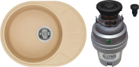 Комплект Мойка AQUATON Чезана латте + Измельчитель Zorg ZR-75 D GRAFIT