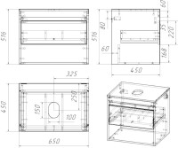 Тумба с раковиной Teymi Ritta 65 дуб эврика, матовая белая, раковина Helmi Mini 38