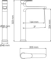 Смеситель для раковины Wasserkraft Weida 3103H хром