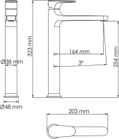 Смеситель для раковины Wasserkraft Weida 3103H хром Смеситель для раковины Wasserkraft Weida 3103H хром