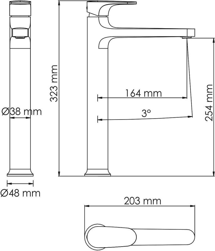 Смеситель для раковины Wasserkraft Weida 3103H хром