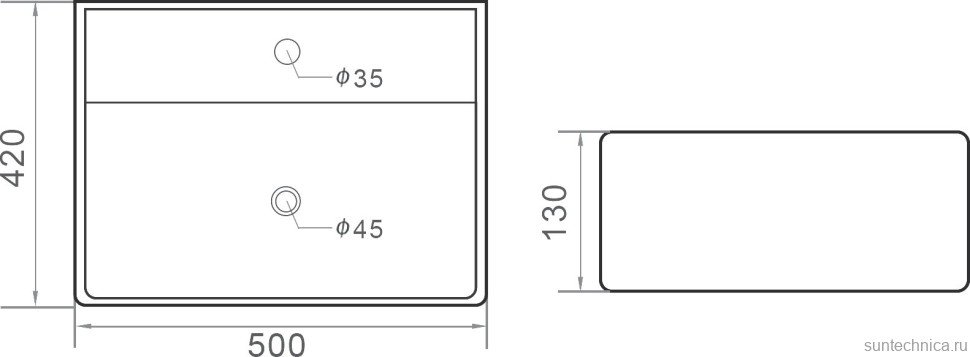 Тумба с раковиной Orange Line 80 подвесная, 2 ящика, матовый графит с раковиной B04-500W