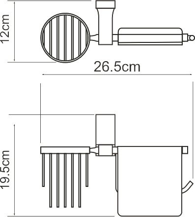 Набор Держатель Wasserkraft Lopau K-6059 с держателем освежителя воздуха + Ершик K-6027