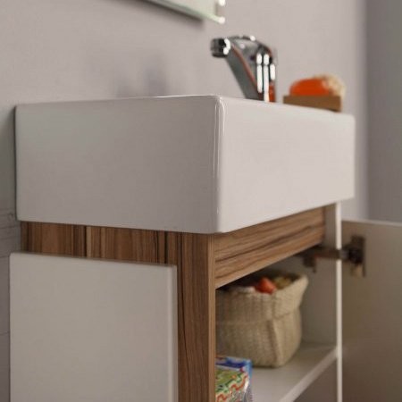 Тумба под раковину без столешницы AQUATON Эклипс М эбони светлый R