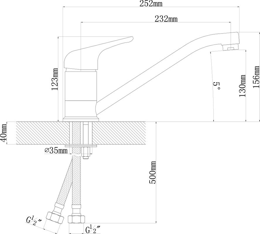 Смеситель для кухни Florentina Гамма FL серый шелк