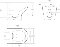 Комплект Унитаз подвесной BelBagno Acqua + Крышка Prospero BB2020SC с микролифтом, петли хром + Инсталляция TECE Now 9400412 4 в 1 с кнопкой смыва
