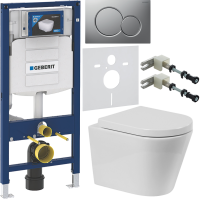 Комплект Унитаз подвесной BelBagno Flay-r + Крышка Marino BB105SC с микролифтом, петли хром + Инсталляция Geberit Duofix UP 320 111.300.00.5 + Кнопка Sigma 01 115.770.JQ.5 лакированная, матовый хром + Крепления 111.815.00.1 к стене + Звукоизоляция