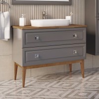 Тумба с раковиной ASB-Woodline Каталина 100 grey